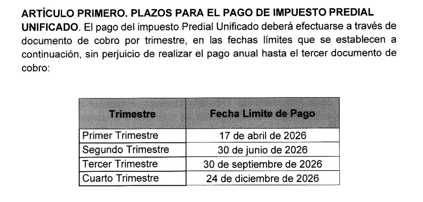fechas pago predial 2026 bello