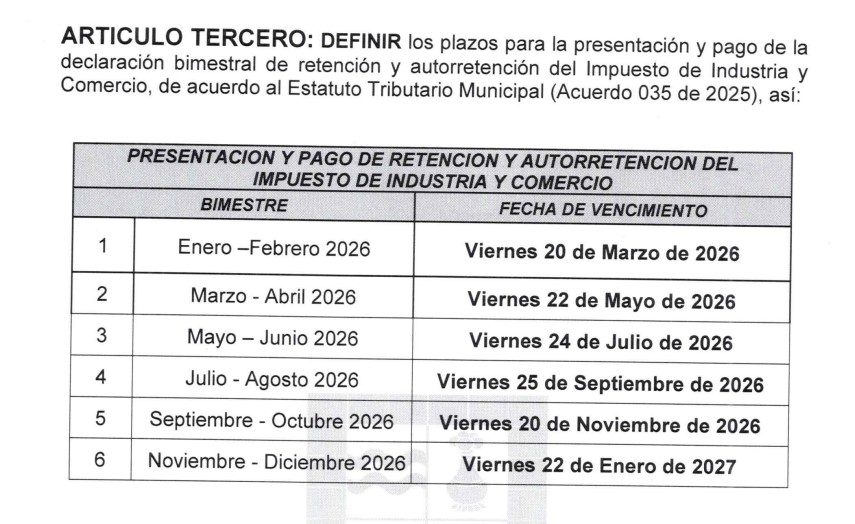 industria y comercio 2026 dosquebradas fechas